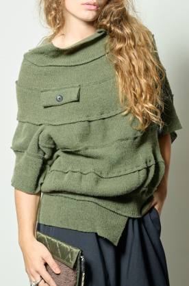 Pull Maille Circulaire Vert