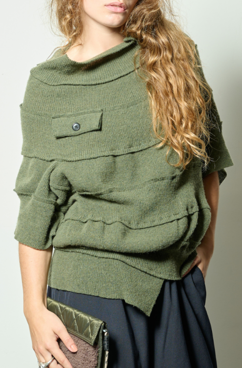 Pull Maille Circulaire Vert