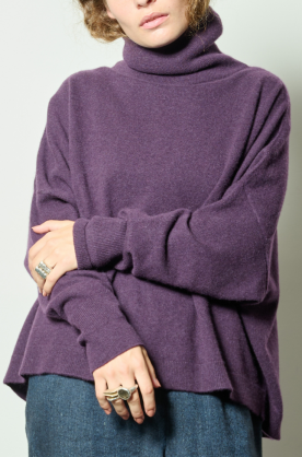 Pull Cachemire Black Purple