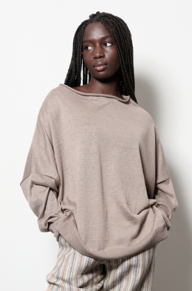 Pull Beige Col Bateau