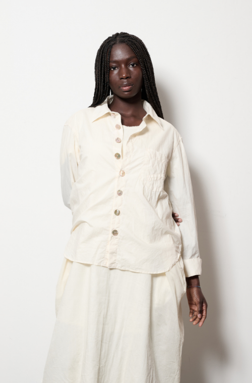 Chemise en Coton Blanc Cassé