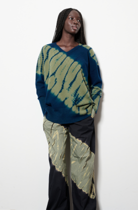 Pull V en Cachemire Shibori...