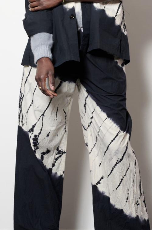 Pantalon Shibori Noir/Gris