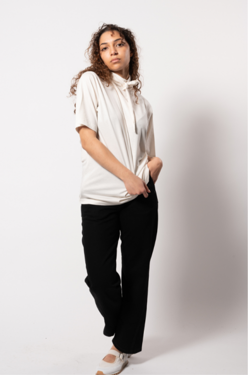 T-SHIRT FOULARD BLANC CASSÉ