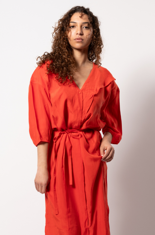 ROBE EN SOIE ROUGE