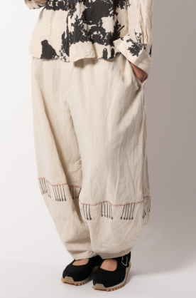 PANTALON IVOIRE EN COTON...