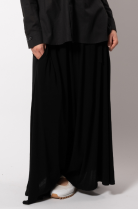 PANTALON LARGE NOIR EN COTON