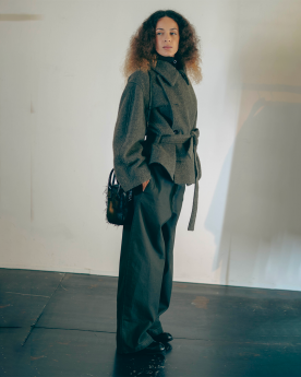 MANTEAU COURT ASYMÉTRIQUE