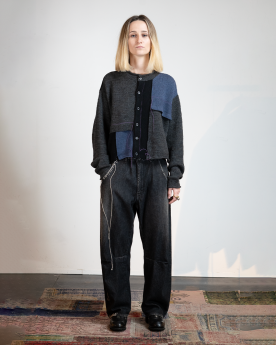 CARDIGAN PATCHWORK À COL ROND