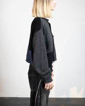 CARDIGAN PATCHWORK À COL ROND