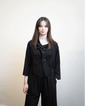 Veste drapée noire