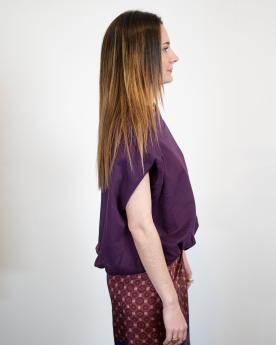 Top ample prune-aubergine