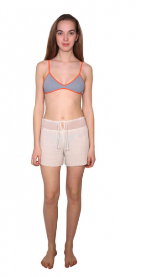 Short Sam en gaze de coton écru Ambas pour femme