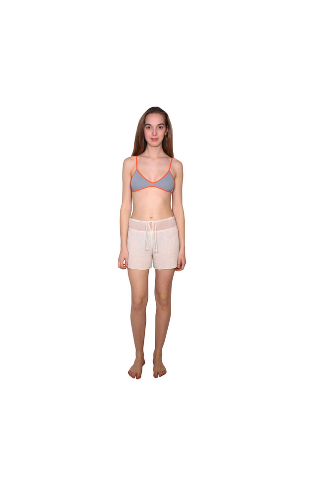 Short Sam en gaze de coton écru Ambas pour femme