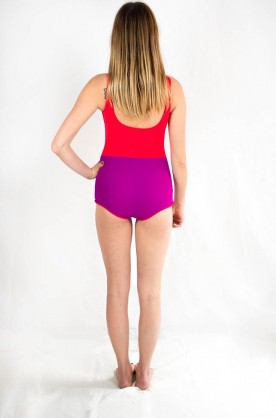 Maillot de bain une pièce Christina fuchsia rouge et violet Ambas pour femme