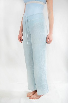 Pantalon Sam en gaze de coton bleu clair Ambas pour femme